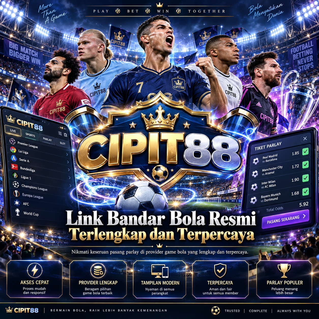 CIPIT88 Link Bandar Bola Resmi Terlengkap dan Terpercaya